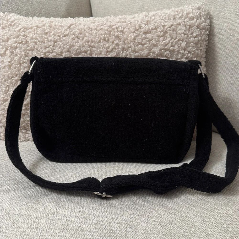 CHANEL Beauty VIP Gift Black Terry Cloth CC Logo Shoulder Bag Promo Rare - Picture 4 of 6